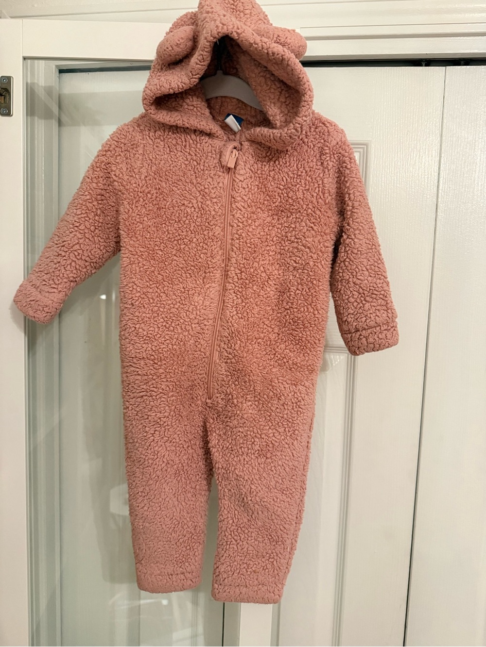 Old Navy Rose Pink Sherpa Hooded One-Piece